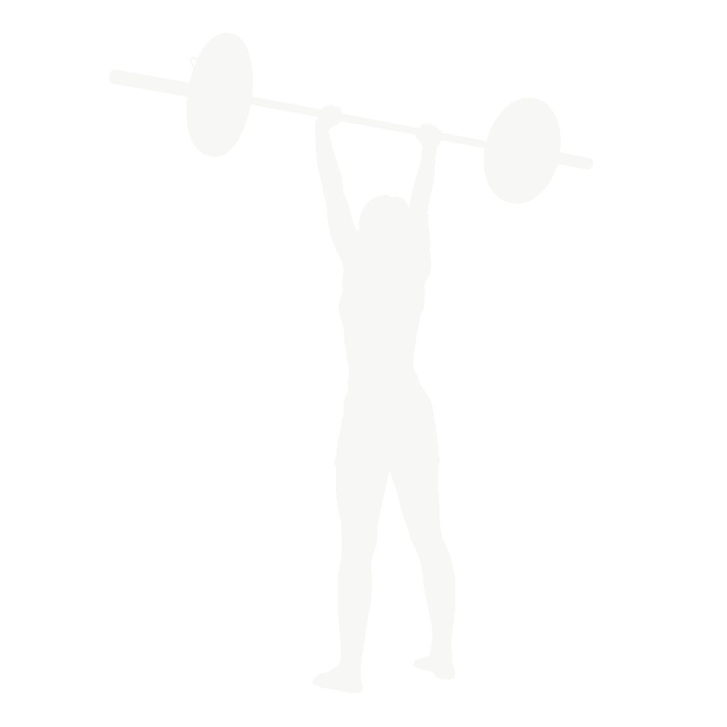 Silhouette of an athlete performing an overhead press
